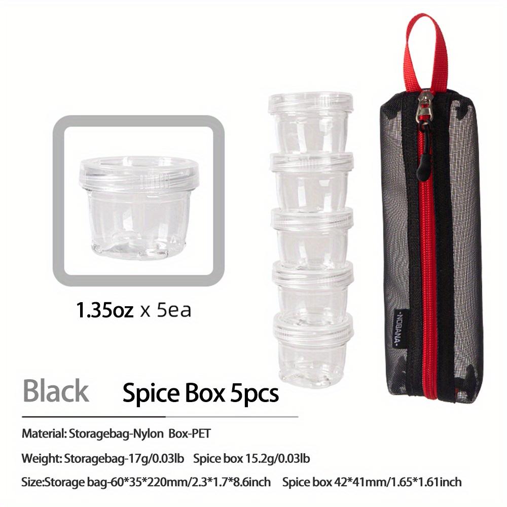 5pcs Camping Spice Containers Portable Travel Spice Containers Spice Jars with Label for Outdoor Camping BBQ Picnic Portable Spice Shaker Bottles Sets
