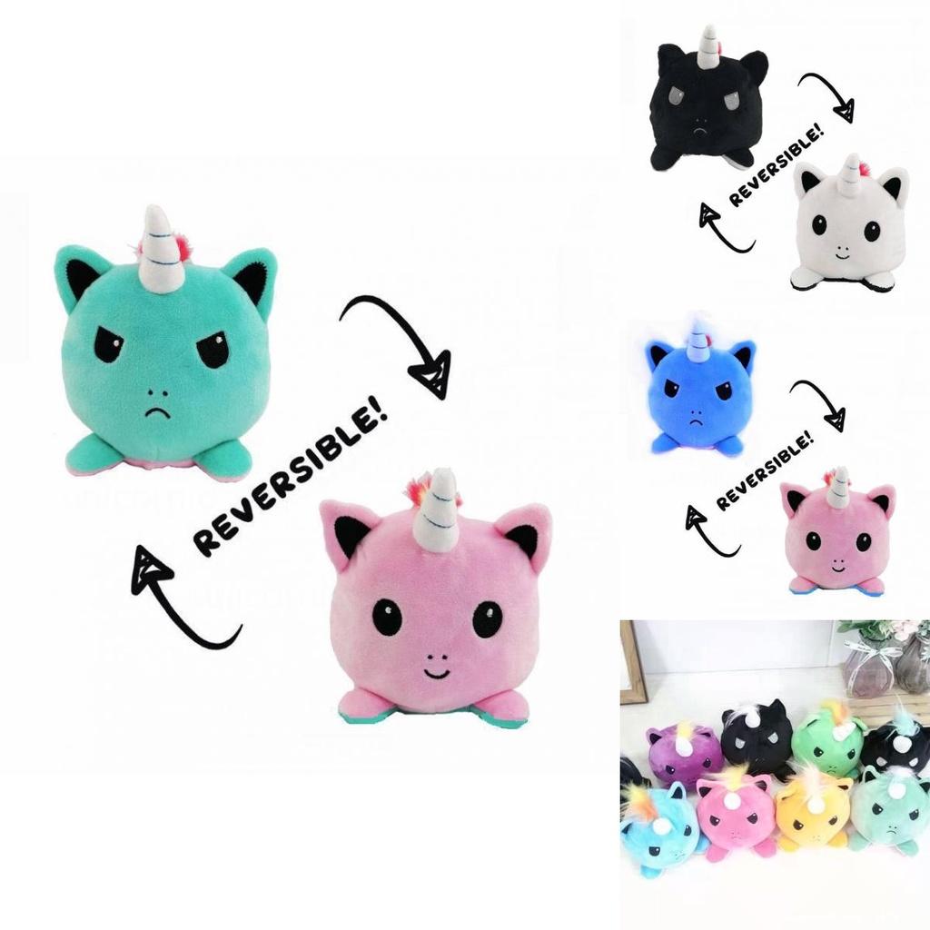 Magical Reversible Unicorn Plush Doll Luxurious Soft Material With Feather Cotton Filling For Comfort