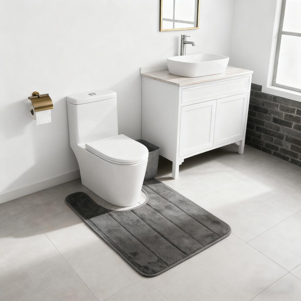 Langlebige Toilettenbodenmatte für Badezimmer, farbecht und feuchtigkeitsabsorbierend