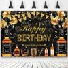 Whisky Cigarre Vintage Bois Fond Photographie Anniversaire Homme Décorations Fournitures de Fête Style Été Bar Décor Mural Rideau