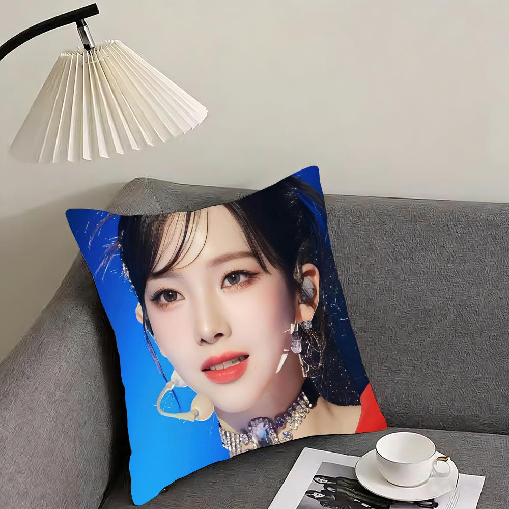 Karina - aespa Cushion Cover Reversible Plush Pillow Cover – For car, sofa, bedroom, perfect as a gift.