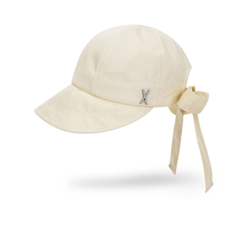 VARZAR VA Studded Ribbon Bonnet Hat Beige