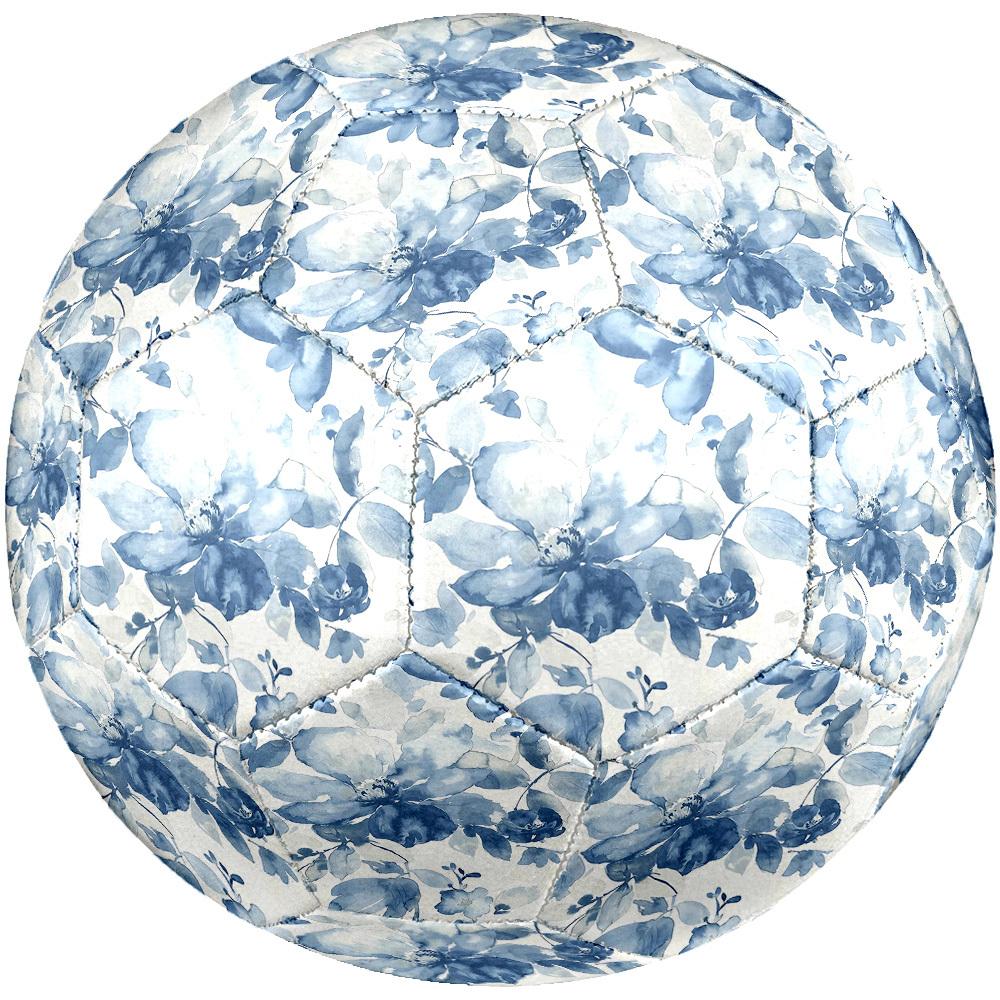 1pc Blue Floral Size 5 Soccer Ball Professional Match Training Football Indoor &Outdoor Sports Ball Lightweight Durable C65147