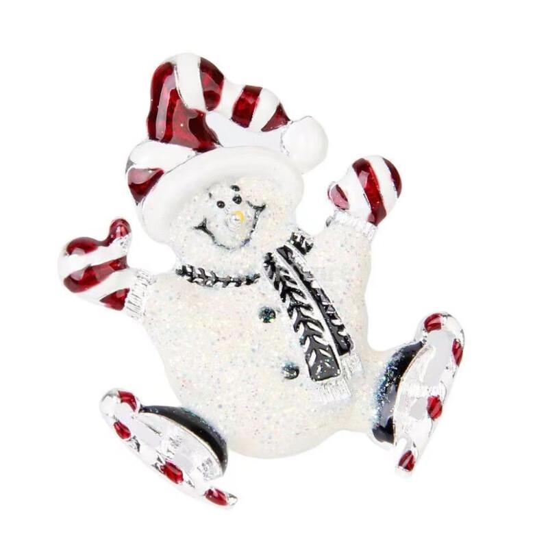 Рождественская брошь-снеговик