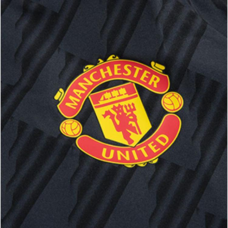 adidas Manchester United 3-Stripe DNA Windbreaker Men Hooded Soccer Jacket Black HE6650