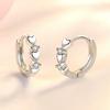 925 Silver Small Hoop Earrings For Women Luxury Elegant Love Heart Cubic Zirconia Earring Classic Party Wedding Jewelry