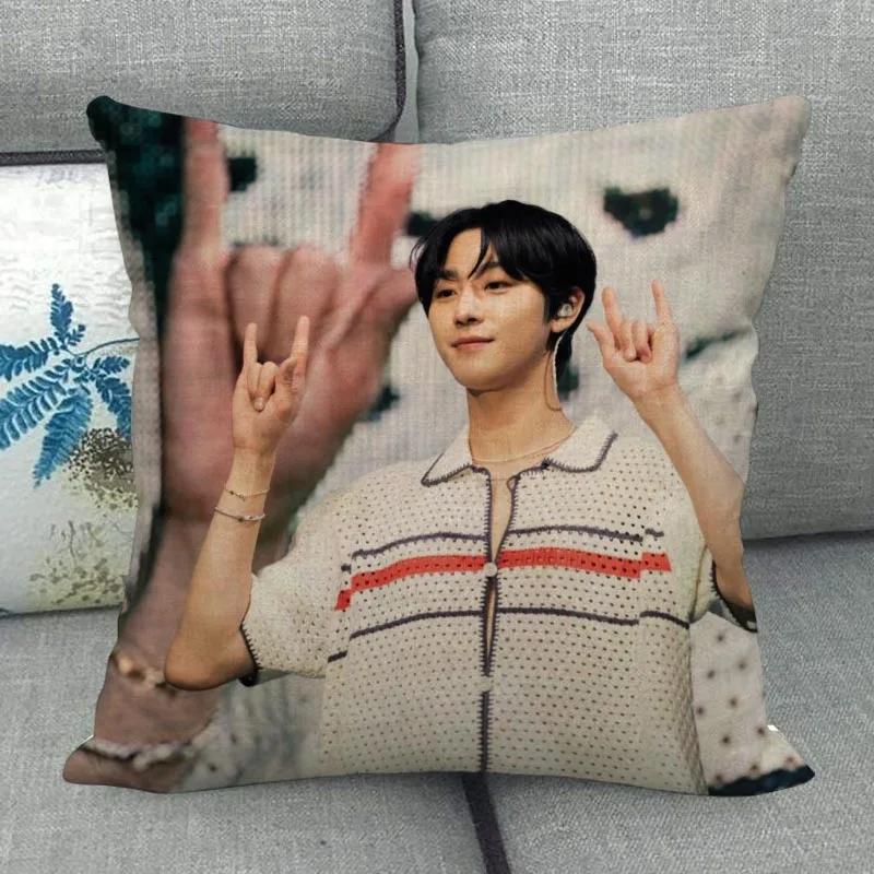 Custom Ahn Hyo Seop Pillowcase Wedding Decorative Cotton Linen Pillow Case For Home Pillowcover 45X45(One Sides)