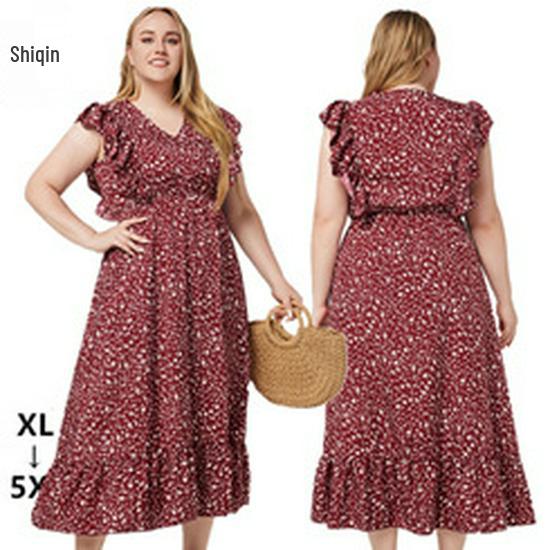 Damen Abend- & Brautjungfernkleid in Übergröße mit Spitze und Tasche, Neu für 2025