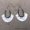 1pair Vintage Zinc Alloy Round Ball Decor Sector Drop Earrings For Women For Gift CLE