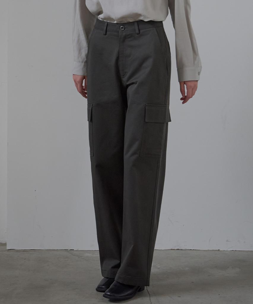 BUT'TON Cargo Pocket Wide Pants (Charcoal)