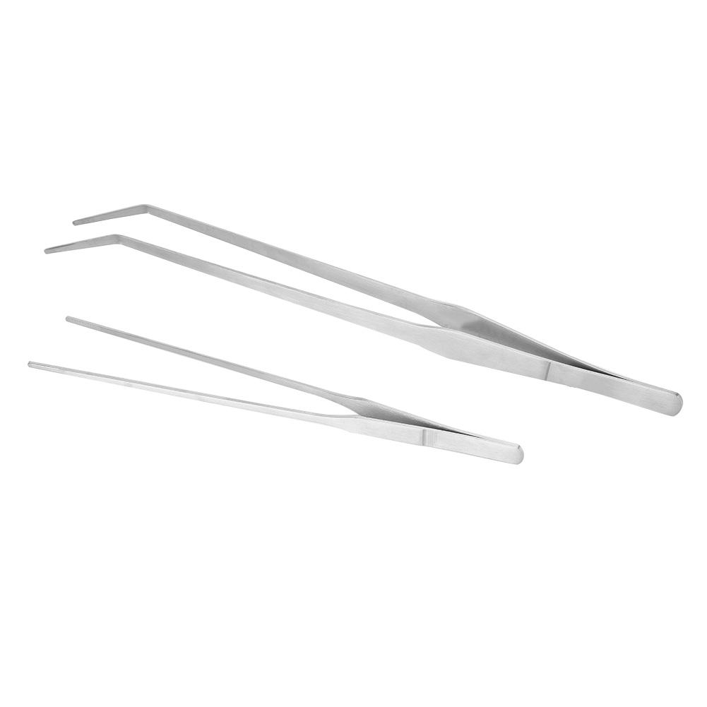 Пинцеты для аквариумных растений из нержавеющей стали, набор прямых и изогнутых пинцетов для аквариума