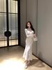 2026 French 3D Floral Ribbon Long Sleeve Lace Slimming Fishtail Formal Dress for Women