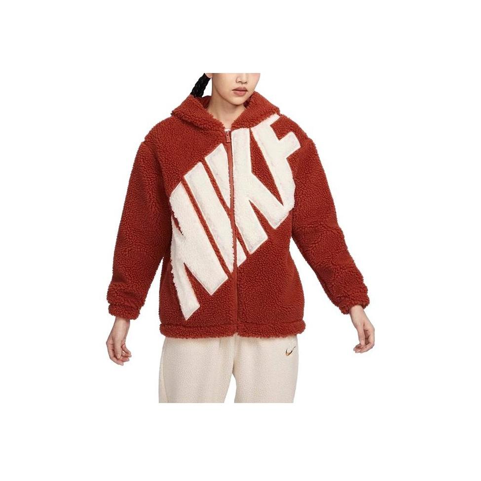 New Nike Sportswear FW23 Velvet feel Coat Women's Red FB8696-832