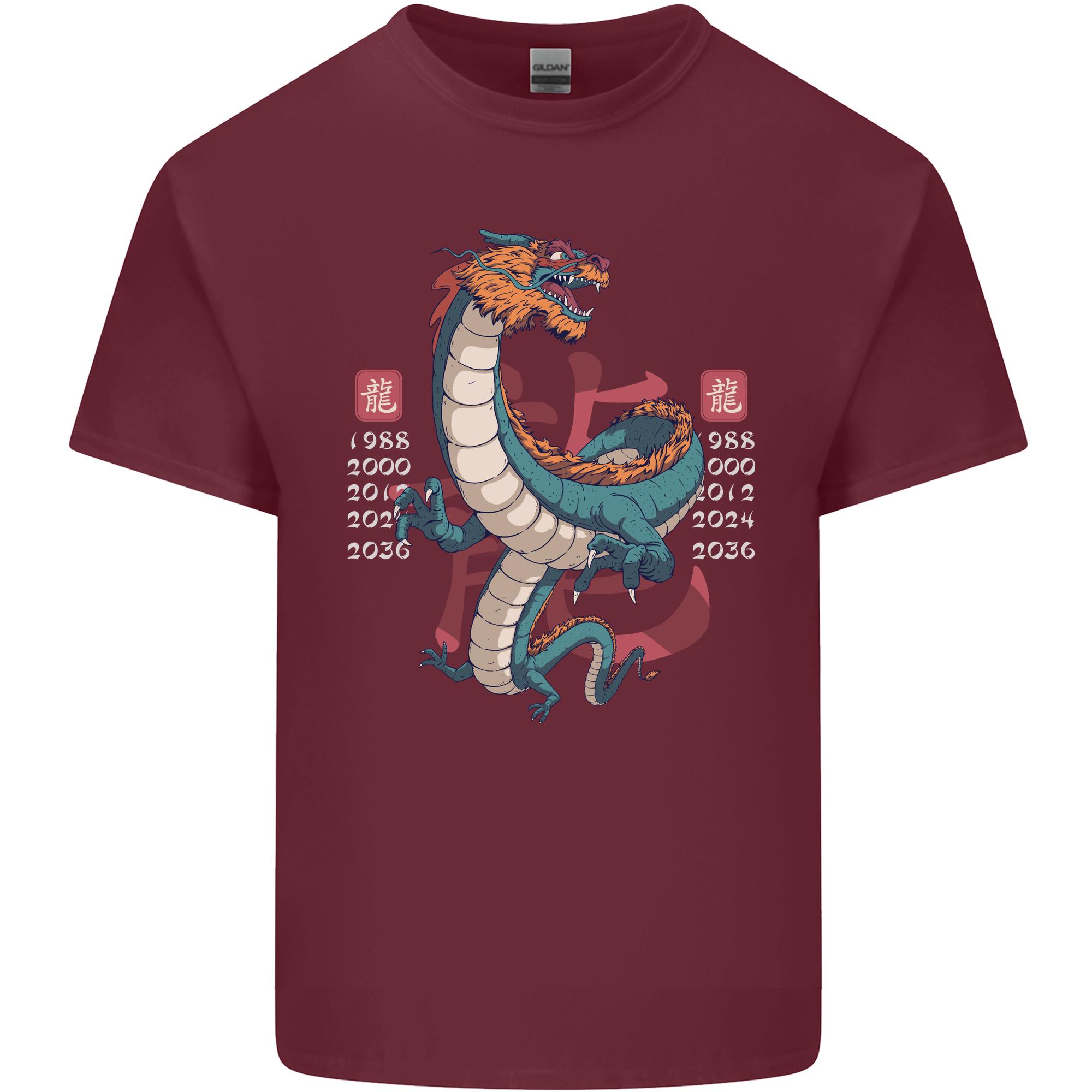 Chinese Zodiac Shengxiao Year of the Dragon Unisexs Light Cotton TShirt S