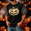 Men's Casual Corduroy Short Sleeve Crew Neck Lightweight Breathable Top Halloween Graphic Print Lettering Design