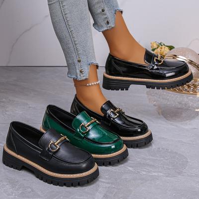 Nieuwe Stijl Loafers Grote Maten Casual Damesschoenen Dikke Zolen Enkelschoenen met Dikke Hakken
