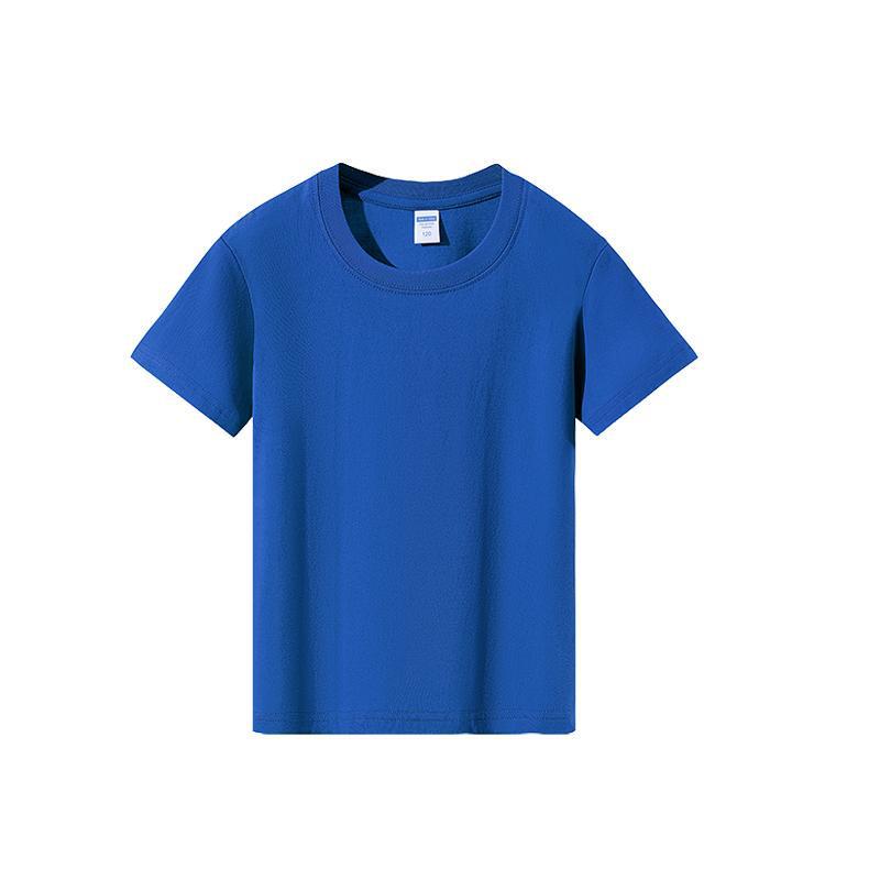 190g reines Baumwoll-Kinder-T-Shirt Kurzarm, einfarbiges Sommeroberteil für Jungen und Mädchen, lockeres Freizeit-Halbarm-Oberteil