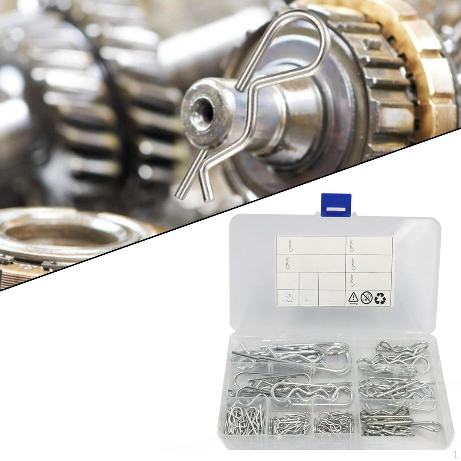 

125Pcs Cotter Hairpin Assortment Kit Hitch Pin Clips Replacement Fastener Splits for Tillage
