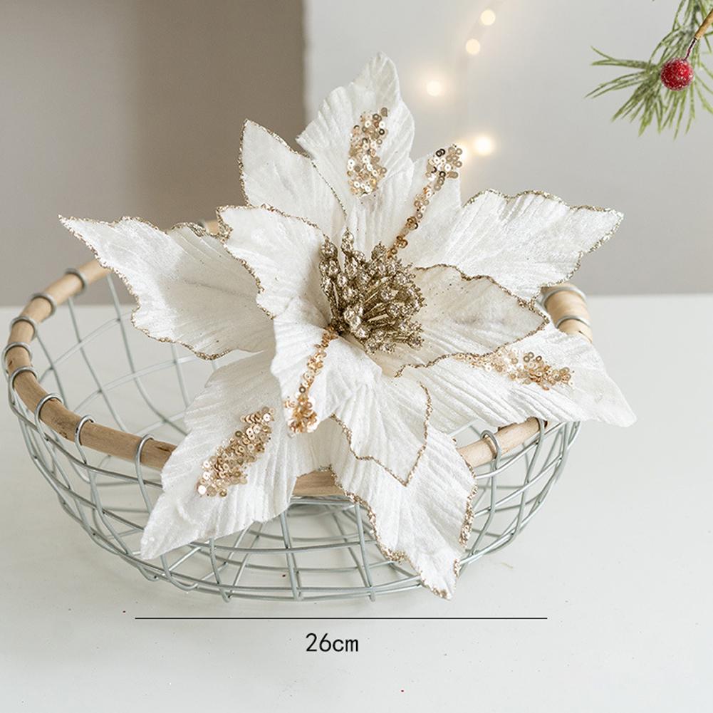Flannel Christmas Flowers Artificial Christmas Flowers Easy To Decorate Elegant And Colorful High Quality Material