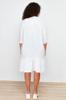 Women's Style Plus Size White V-Neck Flounce Hem Beach Dress