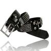 [Laquest] Men's Genuine Leather Belt, Skull Cross, Studs, Rock, Metal, Visual Kei, Punk