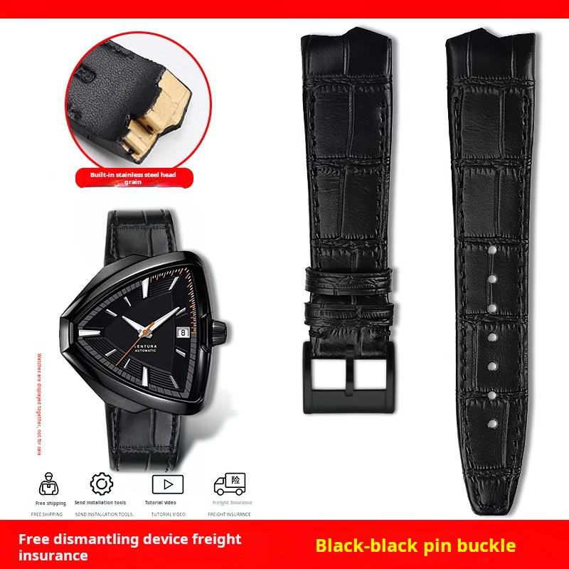 Für Hamilton VENTURA Presley 80. Jubiläum H24535331/H24525331/H24585331 Lederarmband Uhrenarmband Herren Schwarz Braun Armband