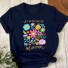 Let Kindness Bloom TShirt Be Cool Be Kind Retro Flowers Shirt Inspiration Shirt Women Round Neck Shortsleeve Simple Style Tees
