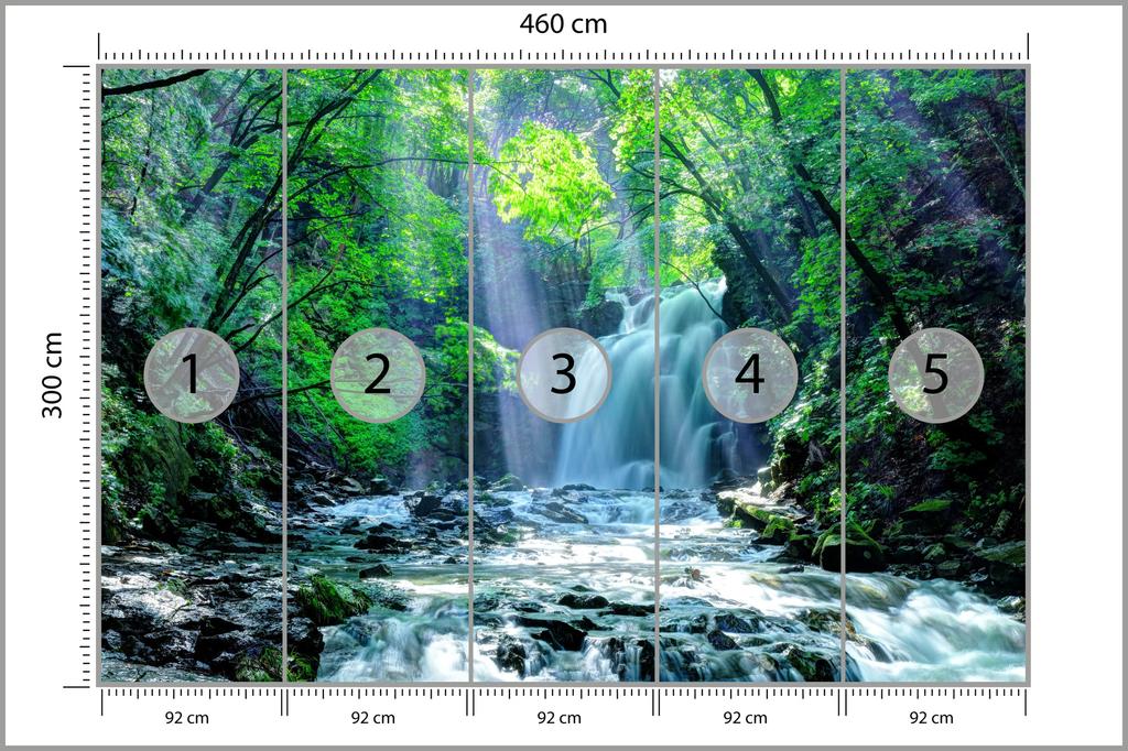 Photomural Waterfall In The Forest Non-Woven 460x300