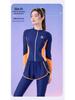 Costum de surf pentru femei, din patru piese, modelator, cu protecție solară - Set costum de baie cu mânecă lungă pentru vacanța la plajă, pe stoc
