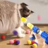 Cat Toys Launch Training Interactive Shooter Gun Teaser Plush Ball Pet Creative Games Stretch Mini Pompoms Kittens Supplies