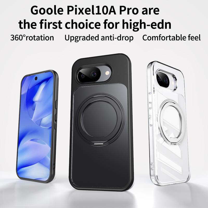 360 Rotating Kickstand Simple Business Magnetic Case for Google Pixel 10 Pro XL 9A 9 8 Comfortable Grip Shockproof Durable Cover