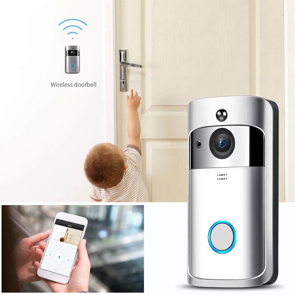 Wireless Video Doorbell 720P Visual Real time Intercom Wi Fi Video Bell PIR Detection Night Vision 2 Way Talk Home
