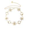 Vintage Sunflower Waist Chain Golden Silvery All-match Sun Moon Star Chain Belt Waistbands Women's Waist Clothing Accessories