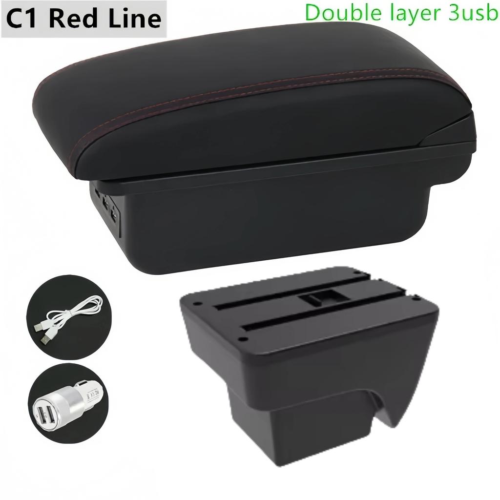 gzcr6 Car Armrest Box For SEAT IBIZA  2017-2024 Leather Arm Rest Center Console Storage USB Arm Rest Decoration Interior Parts