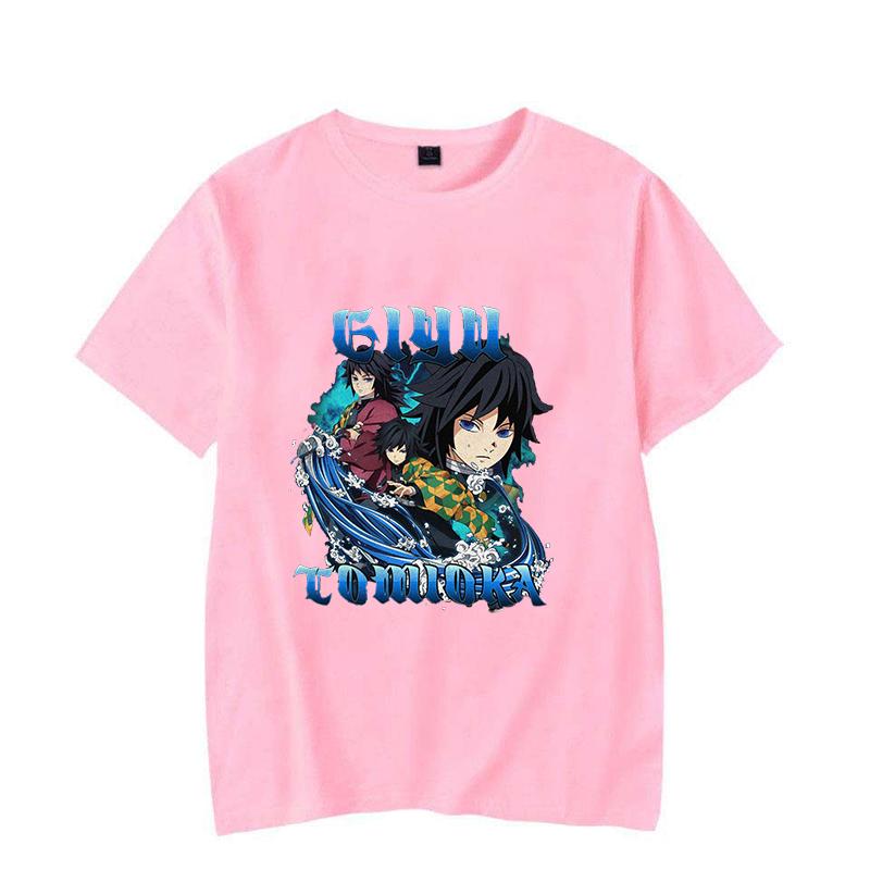 New Summer Unisex Short Sleeve Anime Tomioka Giyuu Print T Shirts Women Men Causal Harajuku Tops Funny T Shirt