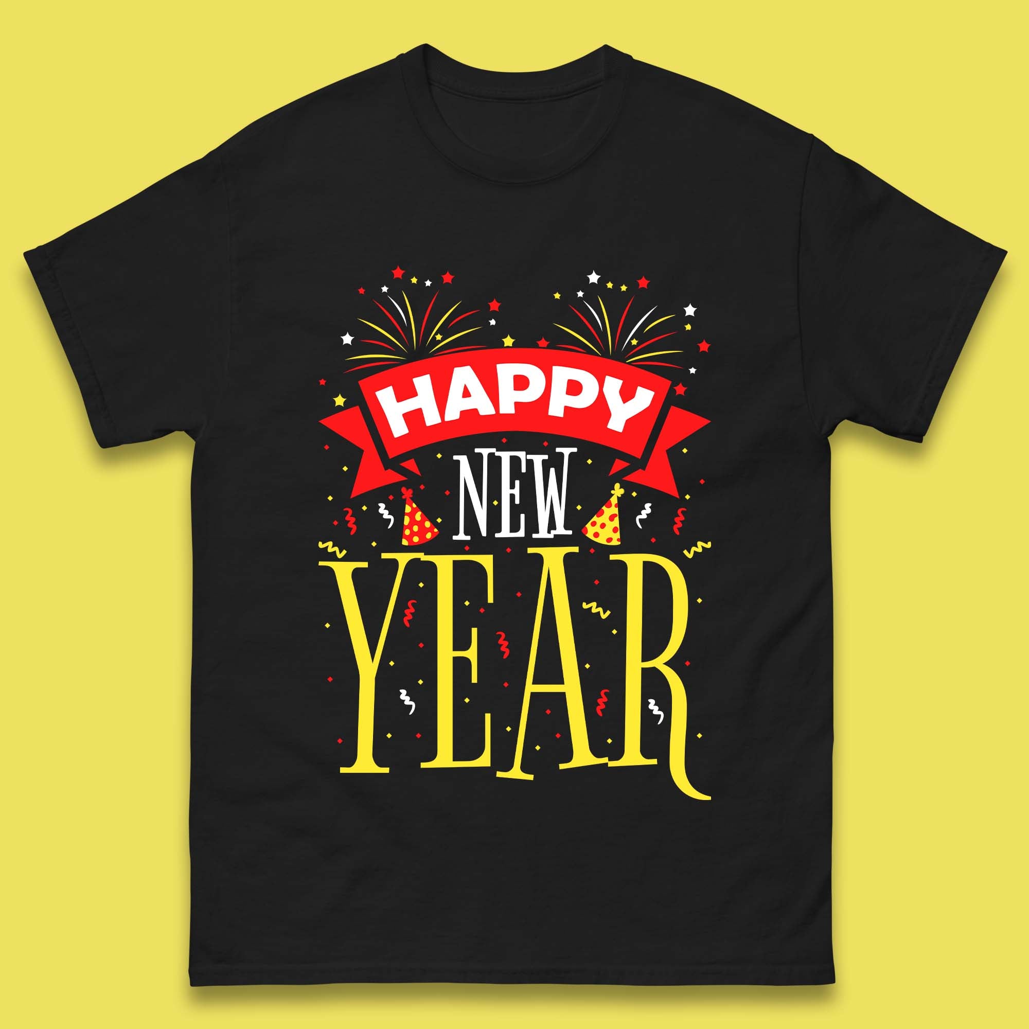 Happy New Year Celebrations Mens T-Shirt Womens Tops Tees S