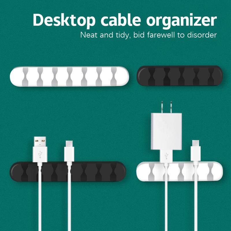 Organizer magnetic autoadeziv din silicon de culoare solidă pentru cabluri Suport pentru cabluri Cleme flexibile din silicon pentru birou Organizator pentru cablul mouse-ului