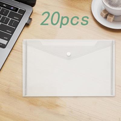 20Pcs A4 Document Bag Pouch Reusable File Multifunctional Envelopes