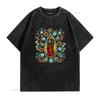 Mexican Serape Turquoise Our Lady of Guadalupe Mex Women S T Shirt Fashion Forward Style Vintage Washed Stylish Soft Homme