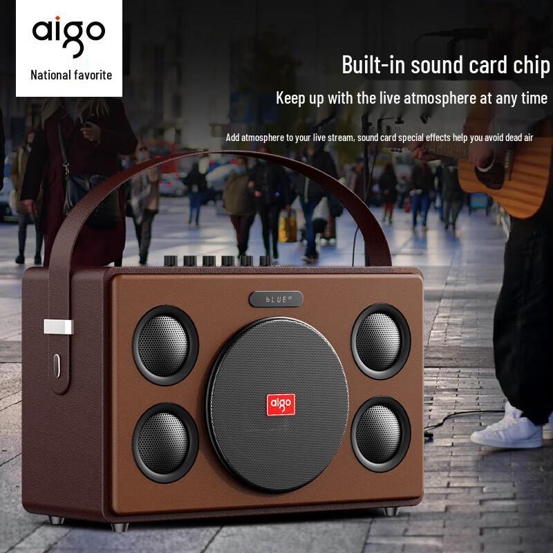 Aigo T190 Portable Outdoor KTV Bluetooth Speaker CN Plug (adapter Included)