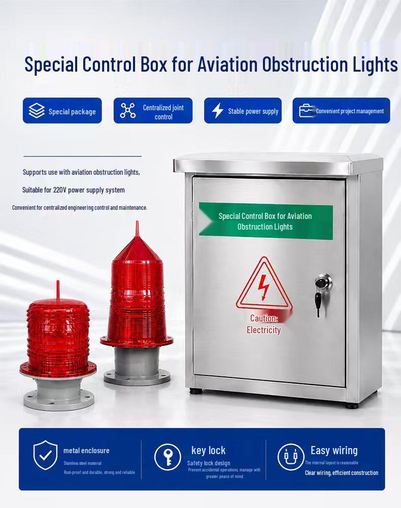 122/155 Solar Aviation Obstruction Light with GPS Networking for Skyscrapers and Towers