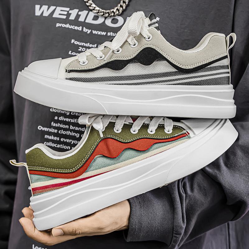Men 's Casual Four Seasons Fashion Skateboarding Students Comfortable Sneakers Boys Trending Soft Sole Breathable Shoes