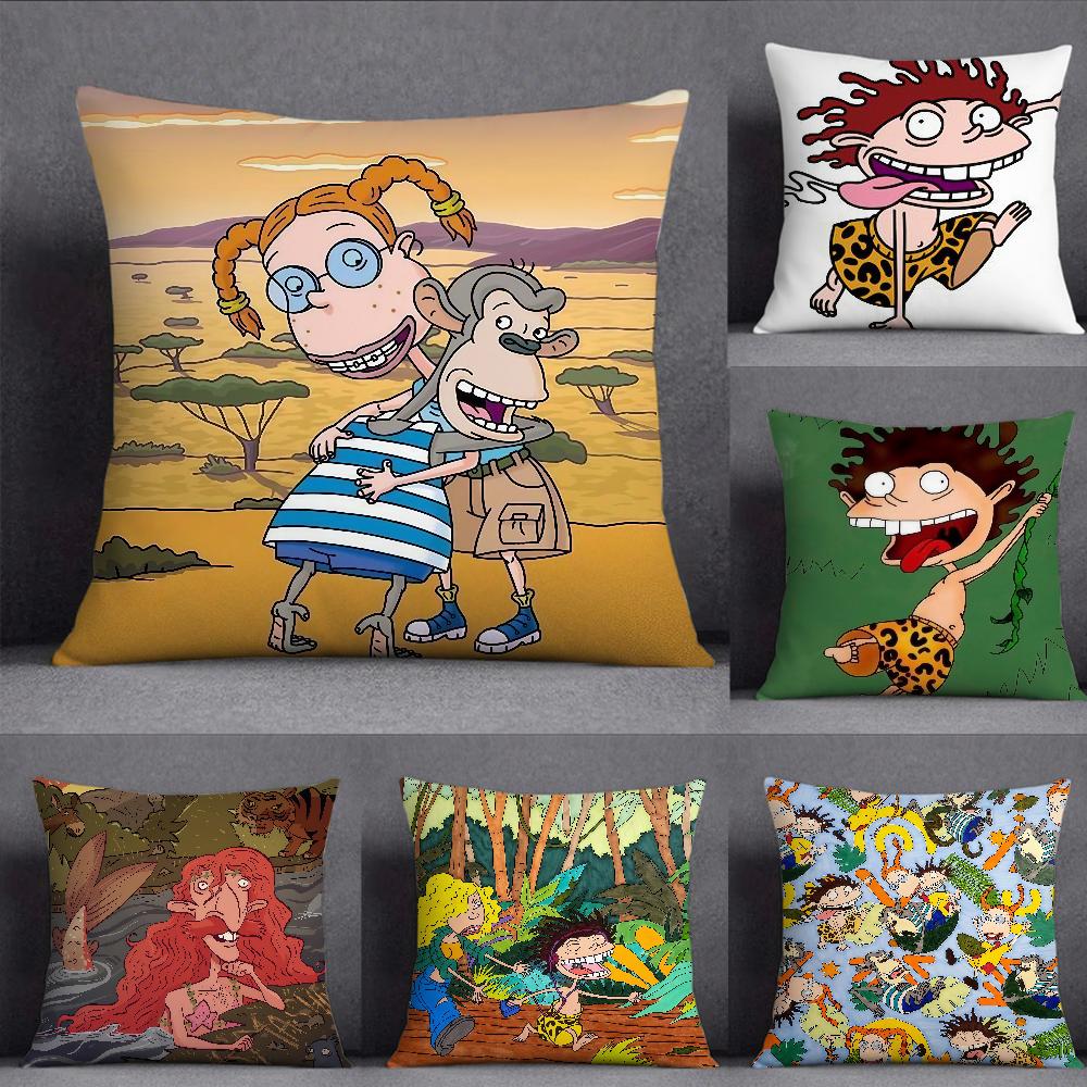 Anime Tthe Wild Thornberrys Pillow Case Square DoubleSided Printing Sofa Cushion Cover Pillowcase Bedroom Bedside