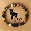 Pulsera de Ojo de Tigre y Piedra Pintada de las Doce Constelaciones