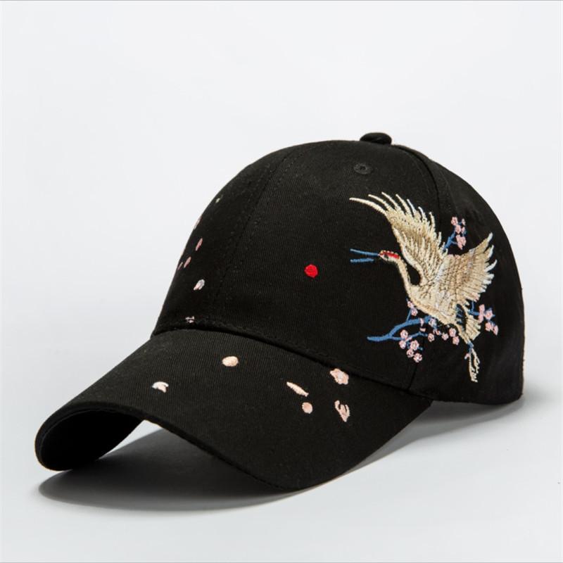 

Новая шляпа женская бейсболка с вышивкой в виде журавля женская солнцезащитная кепка для улицы повседневная кепка розовый