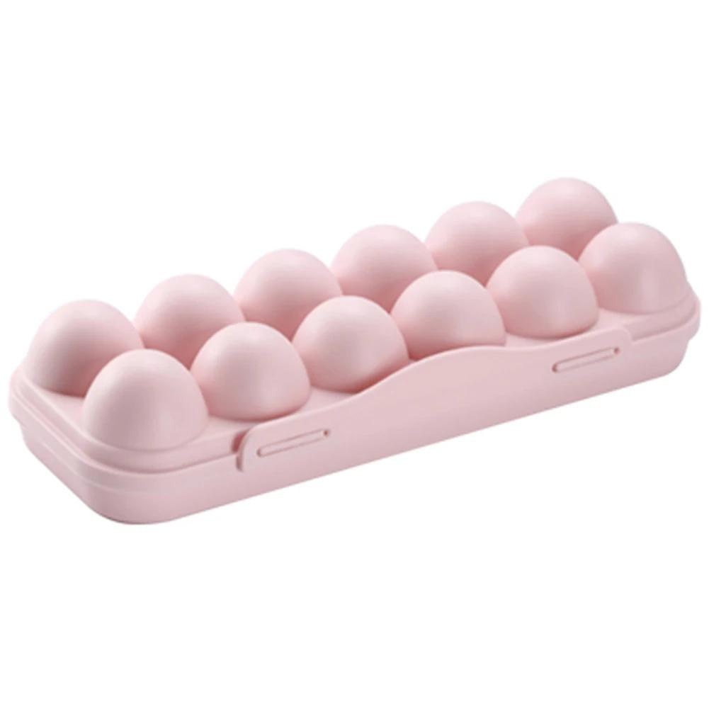 12 Grid Egg Storage Box Plastic Egg Container Kitchen Eggs Carrier Protection Box for Refrigerator Camping Picnic Hiking Travel