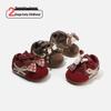 Winter Korean Style Girls' Velvet Bow Cartoon Shoes for Infants & Toddlers