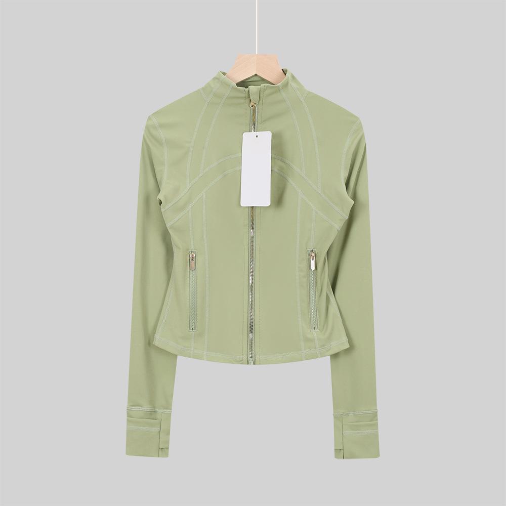 

Women s Long Sleeve Fitness Running Jacket with Gold Zipper M