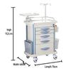 ABS Emergency Medical Cart with Flip-Top and Multiple Drawers
