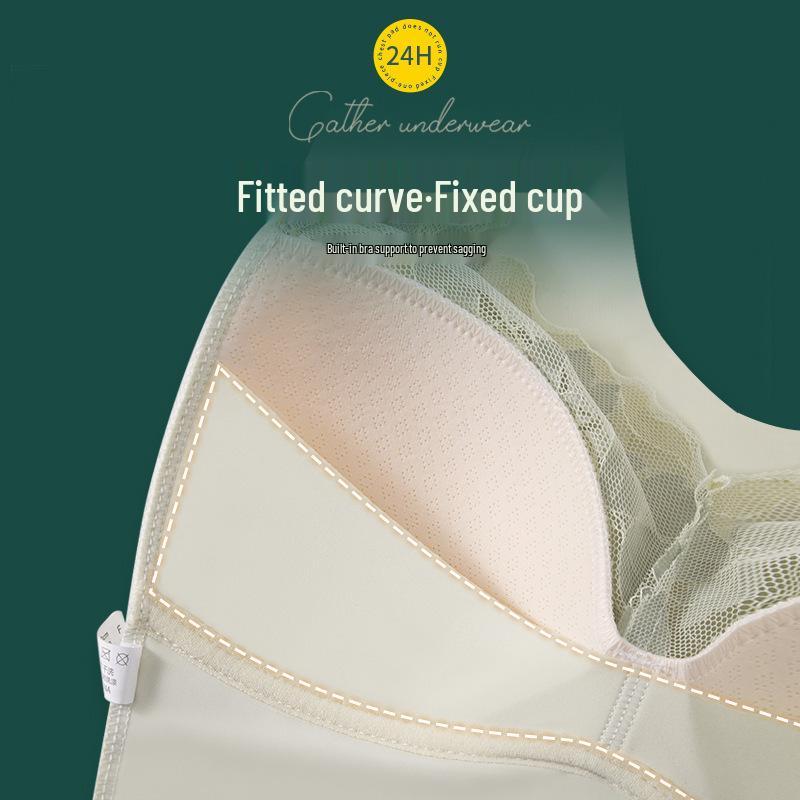 Women's Seamless Wire-Free Lace Push-Up Bra - Adjustable Vest Style with Beautiful Back Design